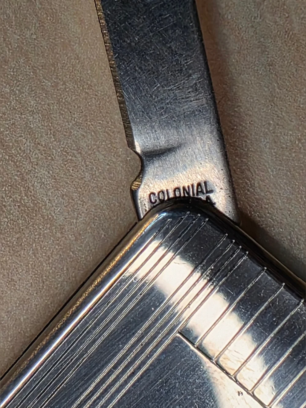 *RARE* VTG Colonial USA Pontiac Chief Enamel Money Clip Pocket Knife Multi-Tool